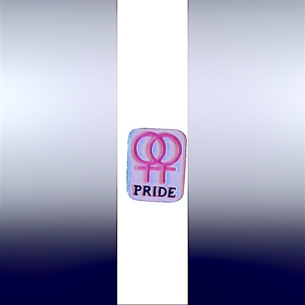 1 New LGBTQ+ Subtle Lesbian Pride Double Female Symbol Rectangle-Shaped Pin